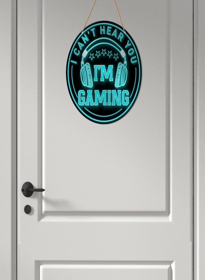 HSNBT Funny Gaming Room Door Sign, Gamer Room Decor for Teen Boys Son Bedroom Playroom Man Cave Wall Hanging Sign Christmas Birthday Gift for Game Lover Gamer, I Can't Hear You I'm Gaming - Image 3